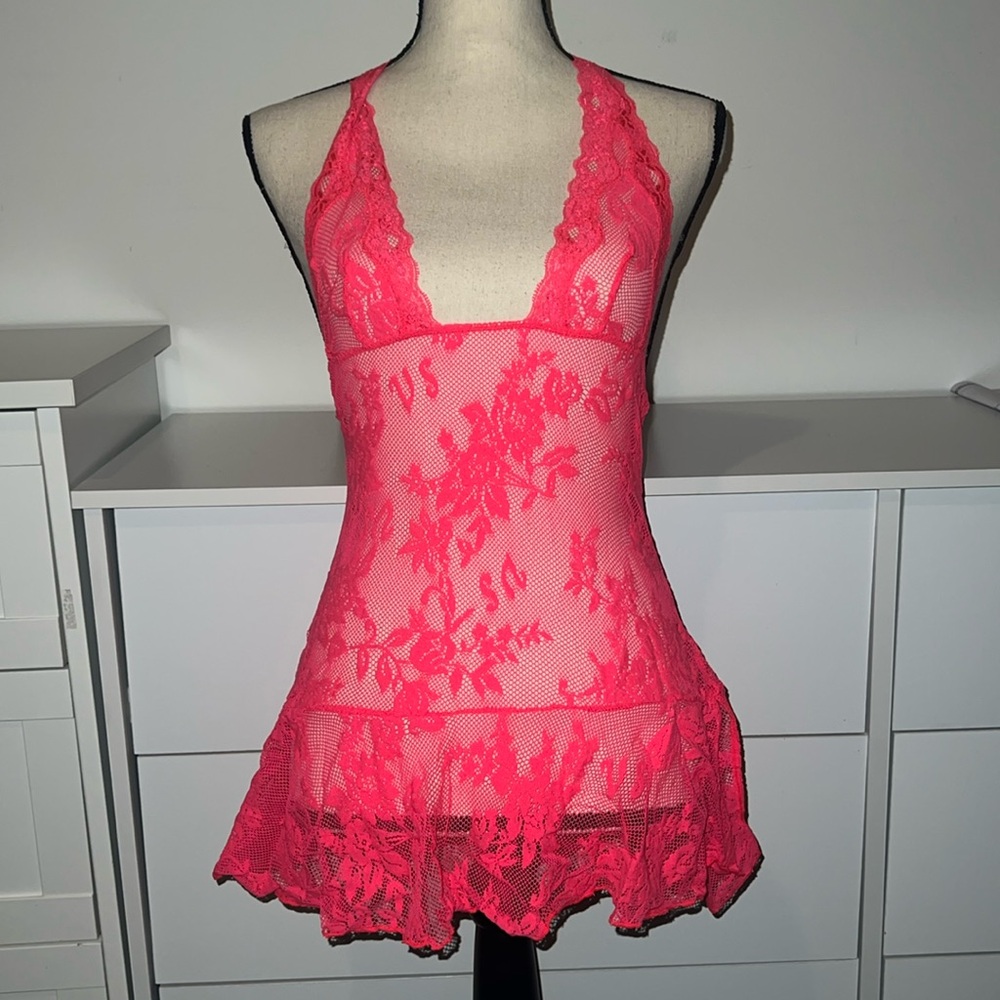 Victoria's Secret vintage coral pink teddy set never worn